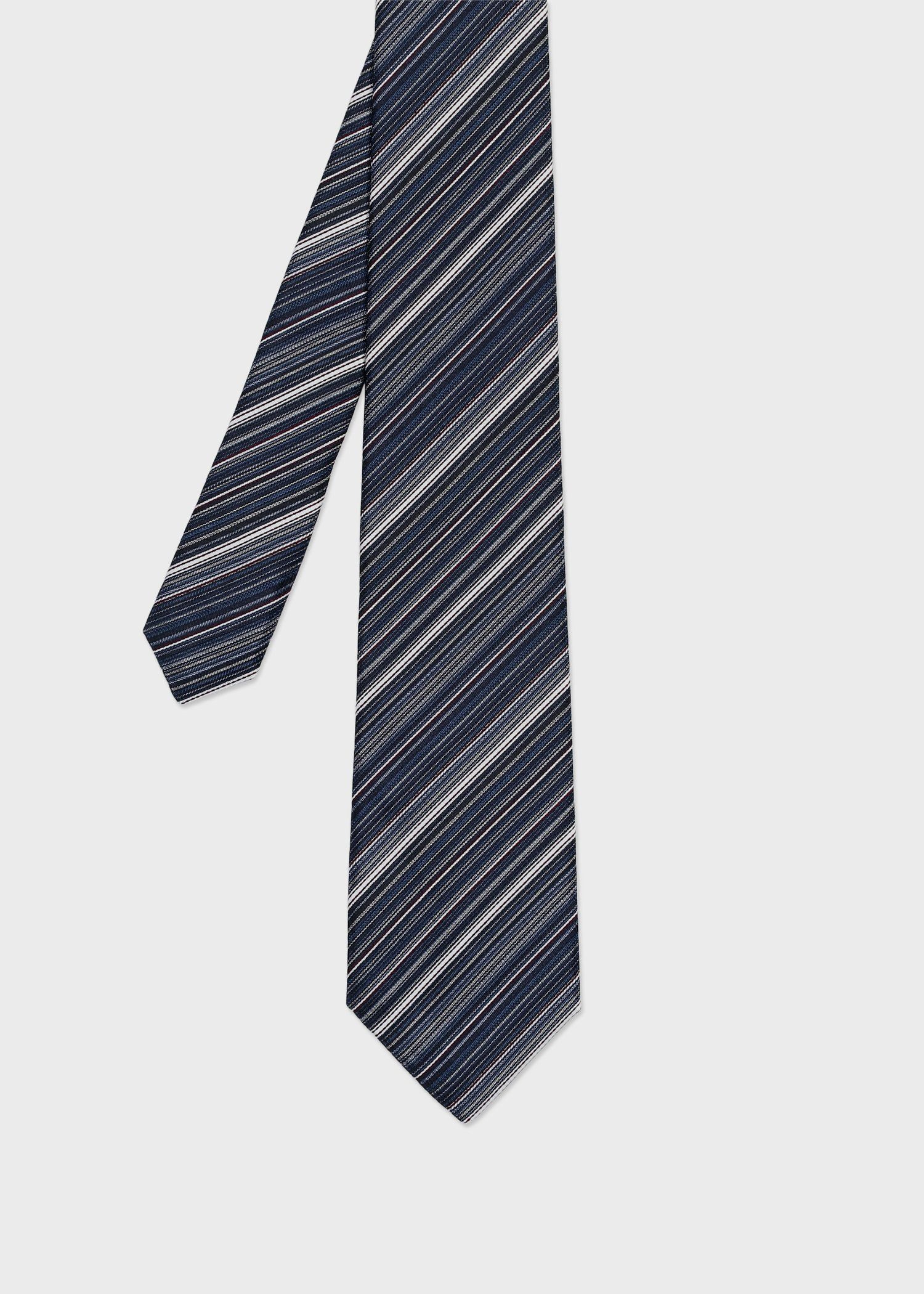 グラデーションストライプ タイ（ネイビー） ｜ポール・スミス