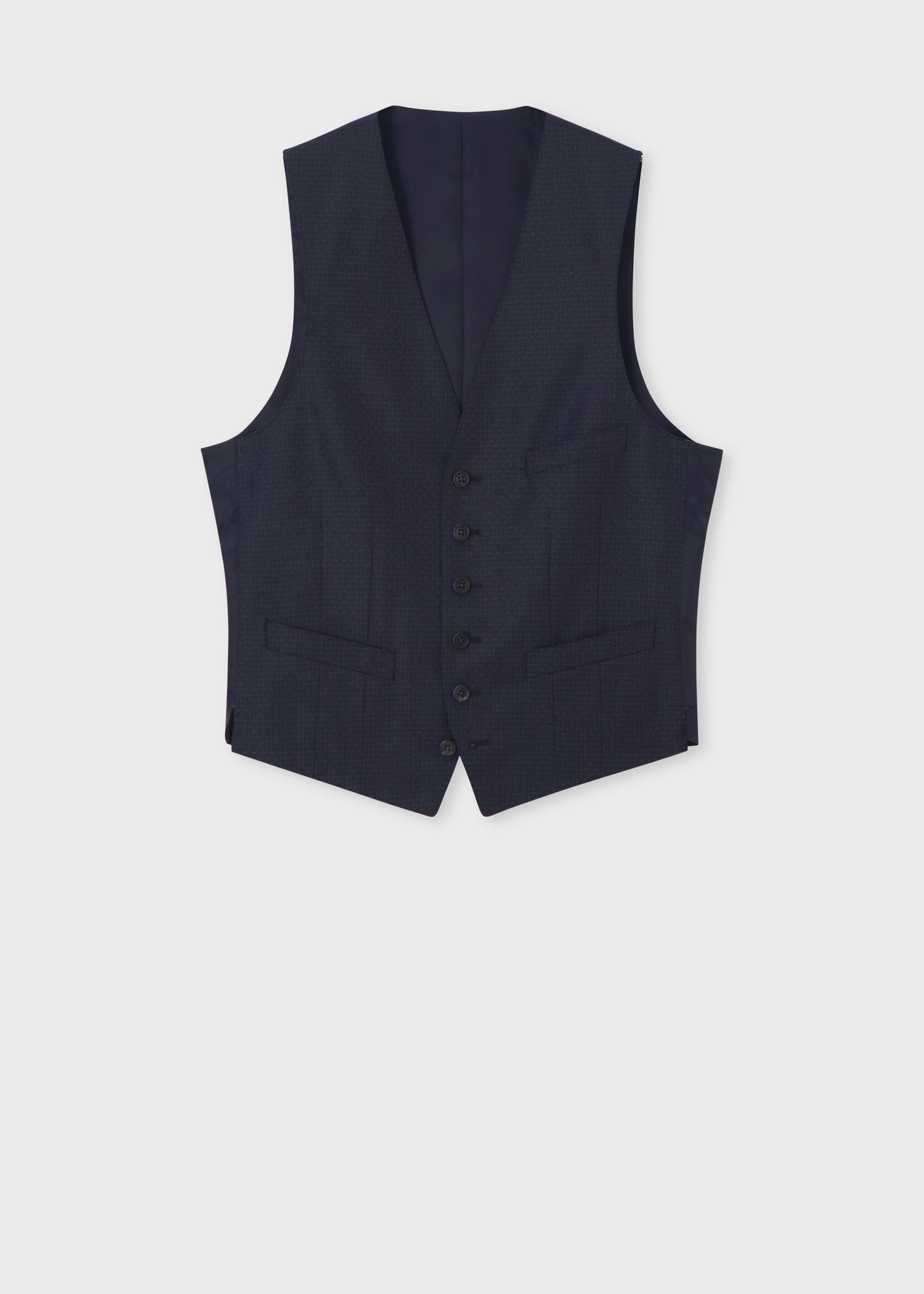 テクスチャードチェック 6B ベスト