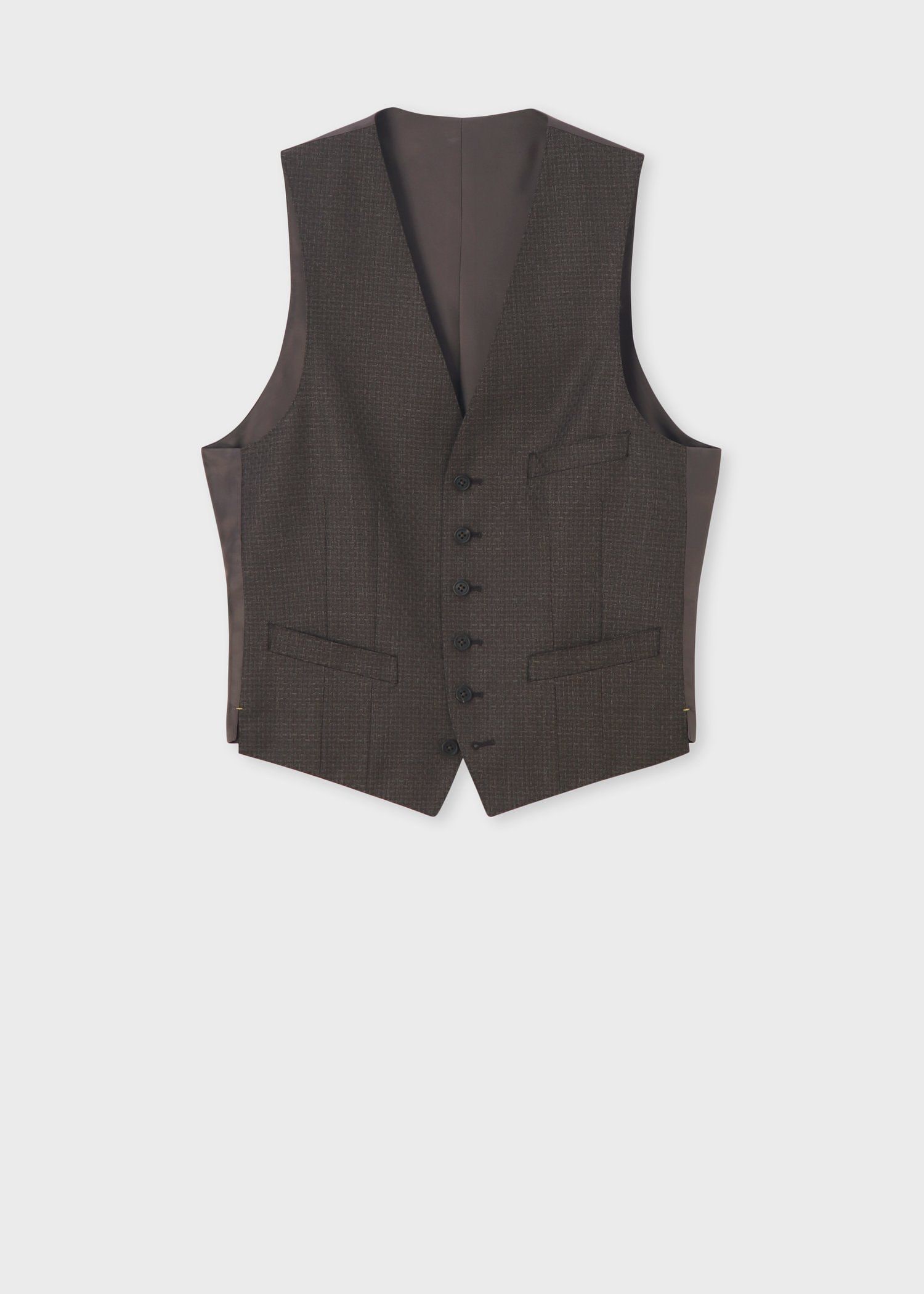 テクスチャードチェック 6B ベスト