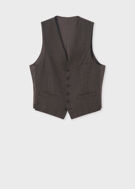 テクスチャードチェック 6B ベスト