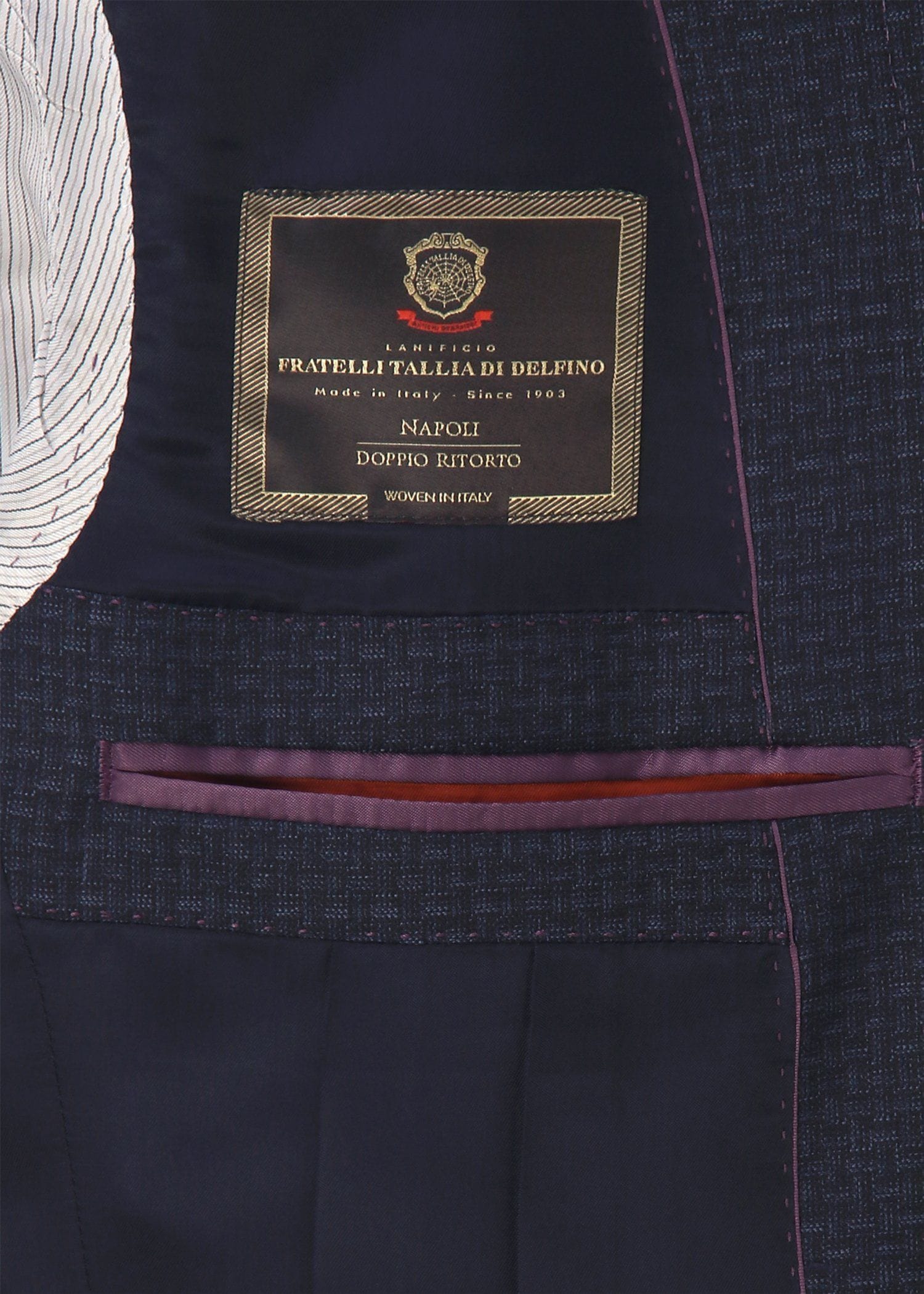 テクスチャードチェック ピークドラペル スーツ