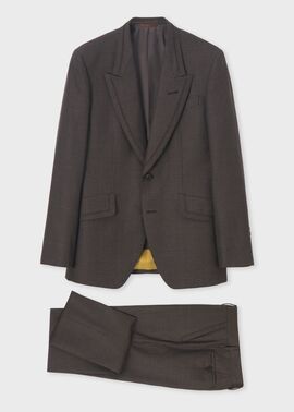 テクスチャードチェック ピークドラペル スーツ