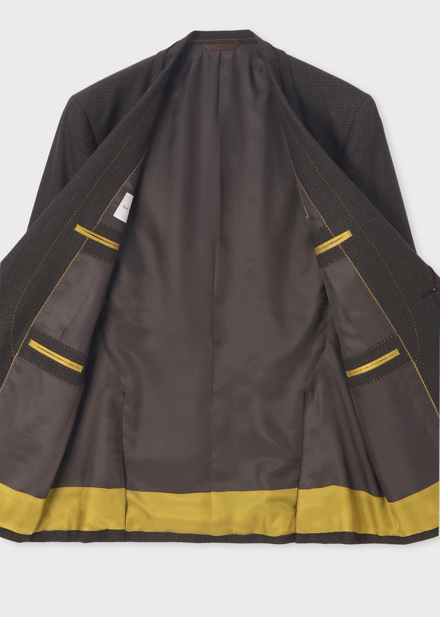 テクスチャードチェック ピークドラペル スーツ