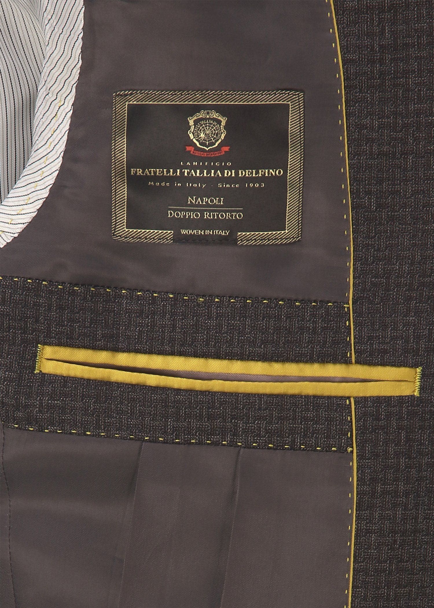 テクスチャードチェック ピークドラペル スーツ