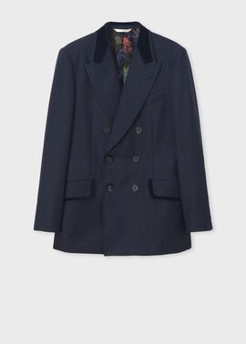 ヴィンテージテクスチャー ダブルブレスト ジャケット（ネイビー