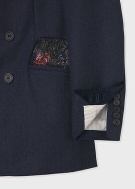 Paul Smith ネイビー ダブルブレスト ピーコート ヴィンテージテクスチャー ダブルブレスト ジャケット（ネイビー