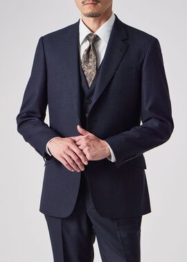 テクスチャードチェック シングル2B スーツ（ネイビー） ｜ポール・スミス