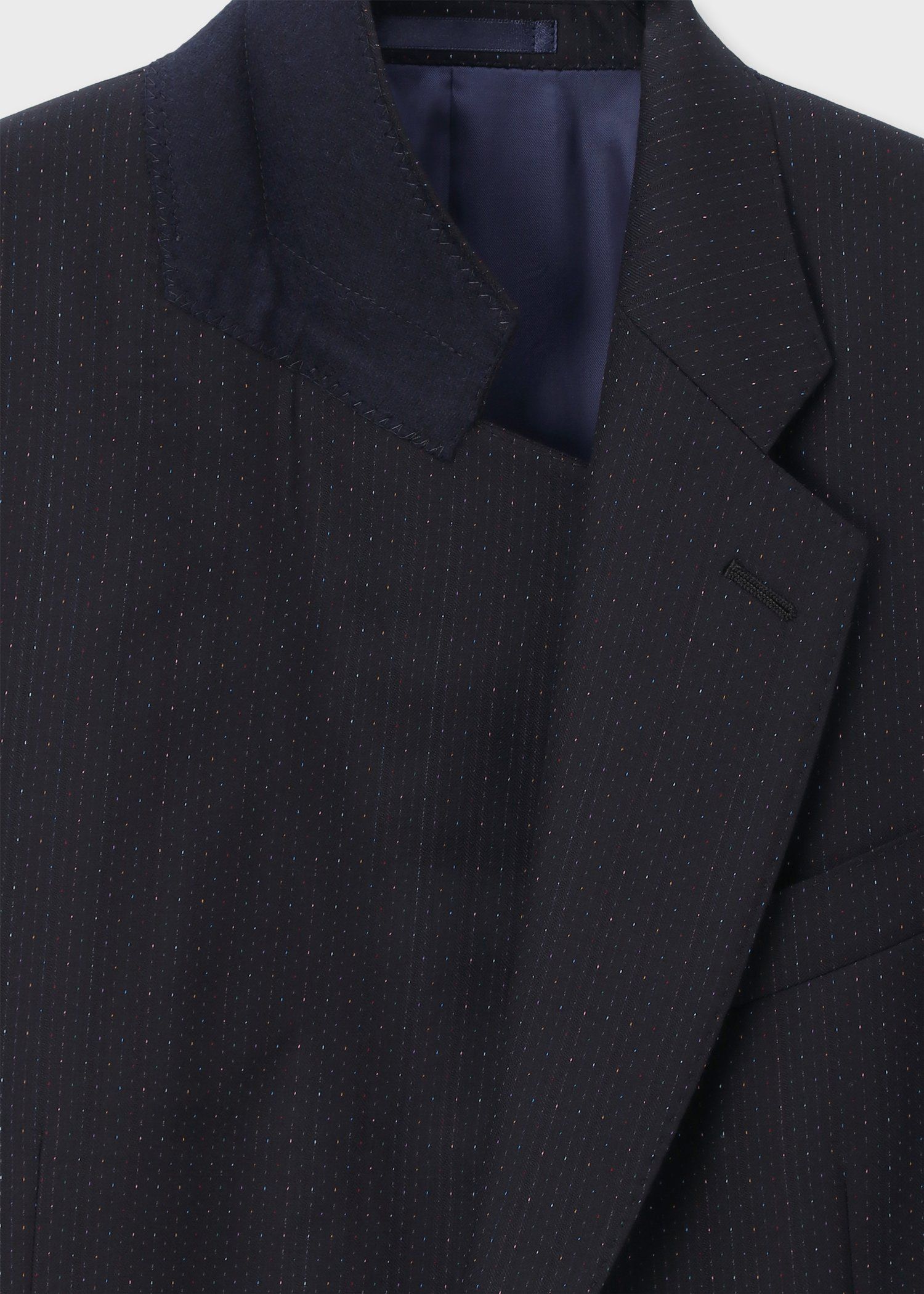 メンズ●【ポールスミス】ネービーカラーピンストライプスーツ美品● ポールスミススーツストライプ地図柄セットアップPaul smith 2B