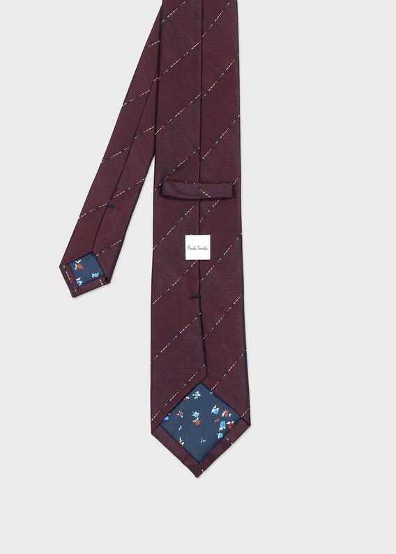 Paul Smith ポールスミス ネクタイ レジメンタル 裏地花柄 黒 白 美品】ポールスミス ネクタイ ストライプ レジメンタル 花柄