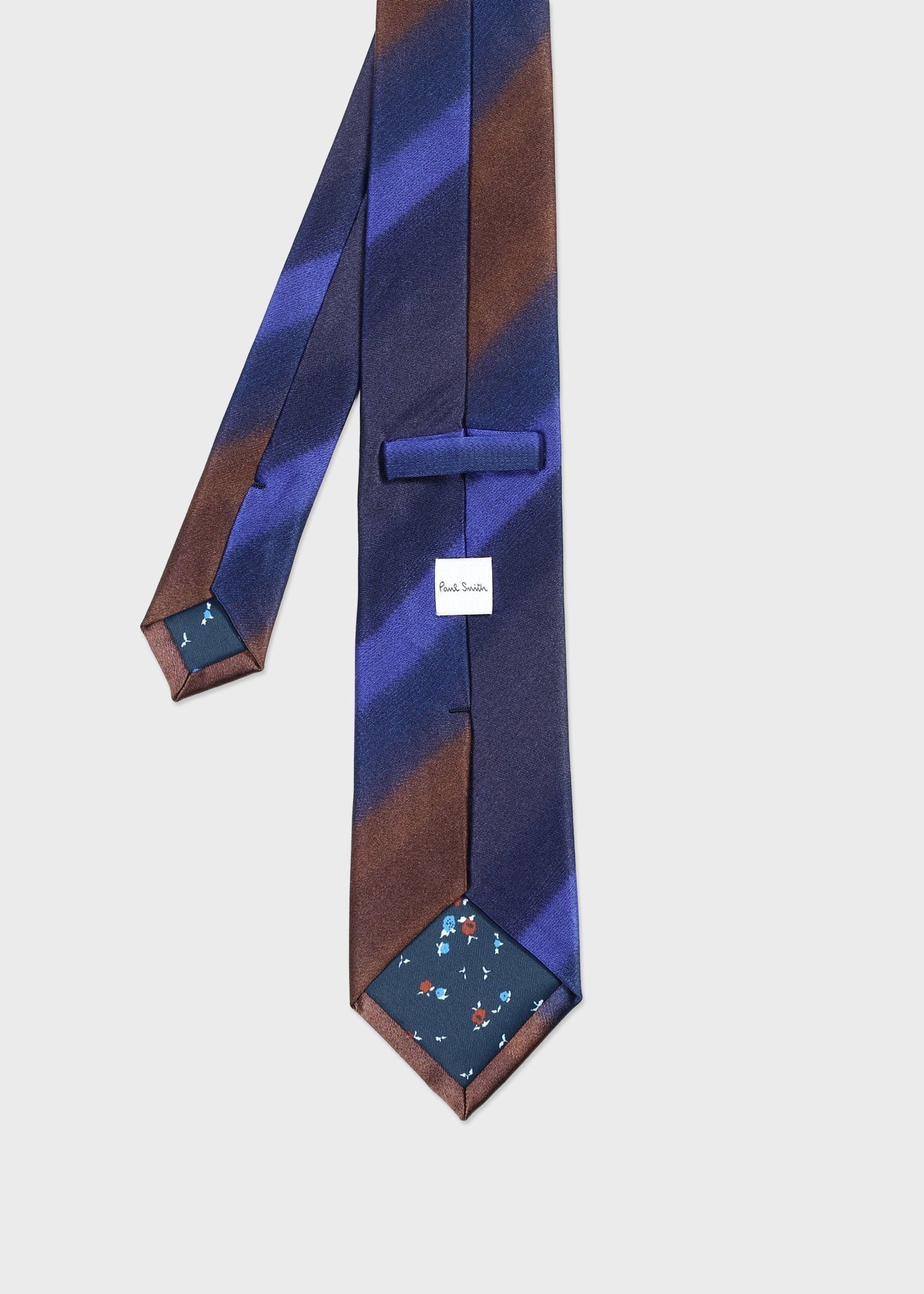 グラデーションストライプ タイ（ネイビー） ｜ポール・スミス