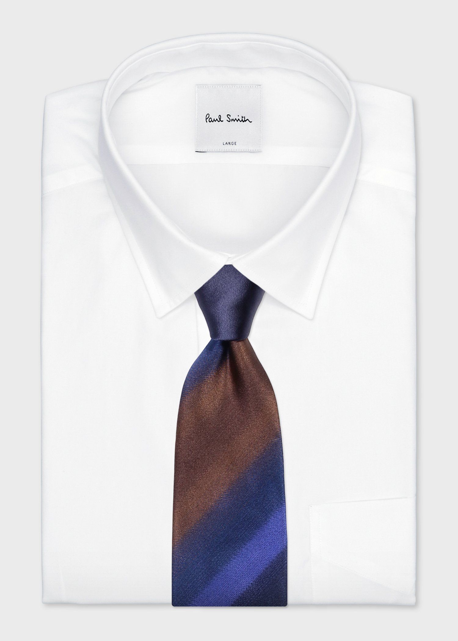 グラデーションストライプ タイ（ネイビー） ｜ポール・スミス