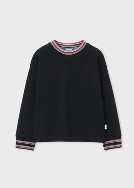 ジュニア シグネチャーストライプリブ カットソー