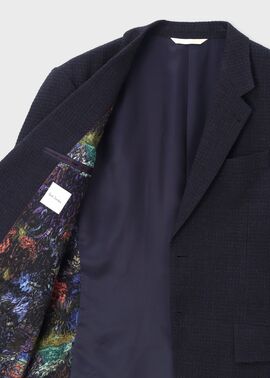 テクスチャードチェック 2B ジャケット（ネイビー） ｜ポール・スミス