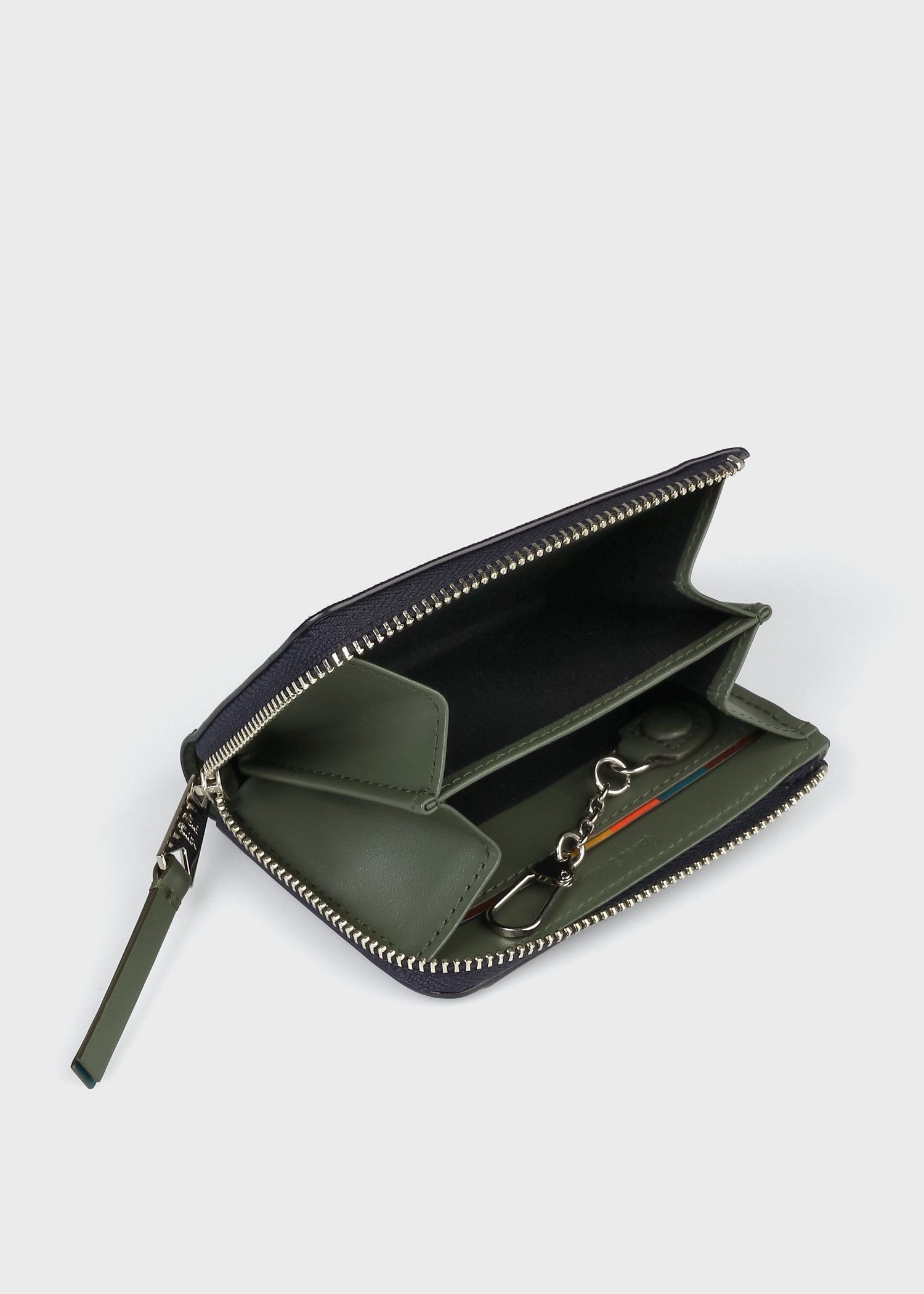 ブライトストライププラー コイン&パスケース（ネイビー） ｜ポール・スミス