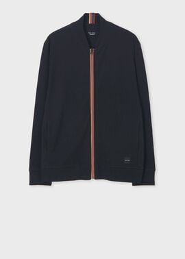 アーティストストライプライン ジップアップブルゾン（ネイビー