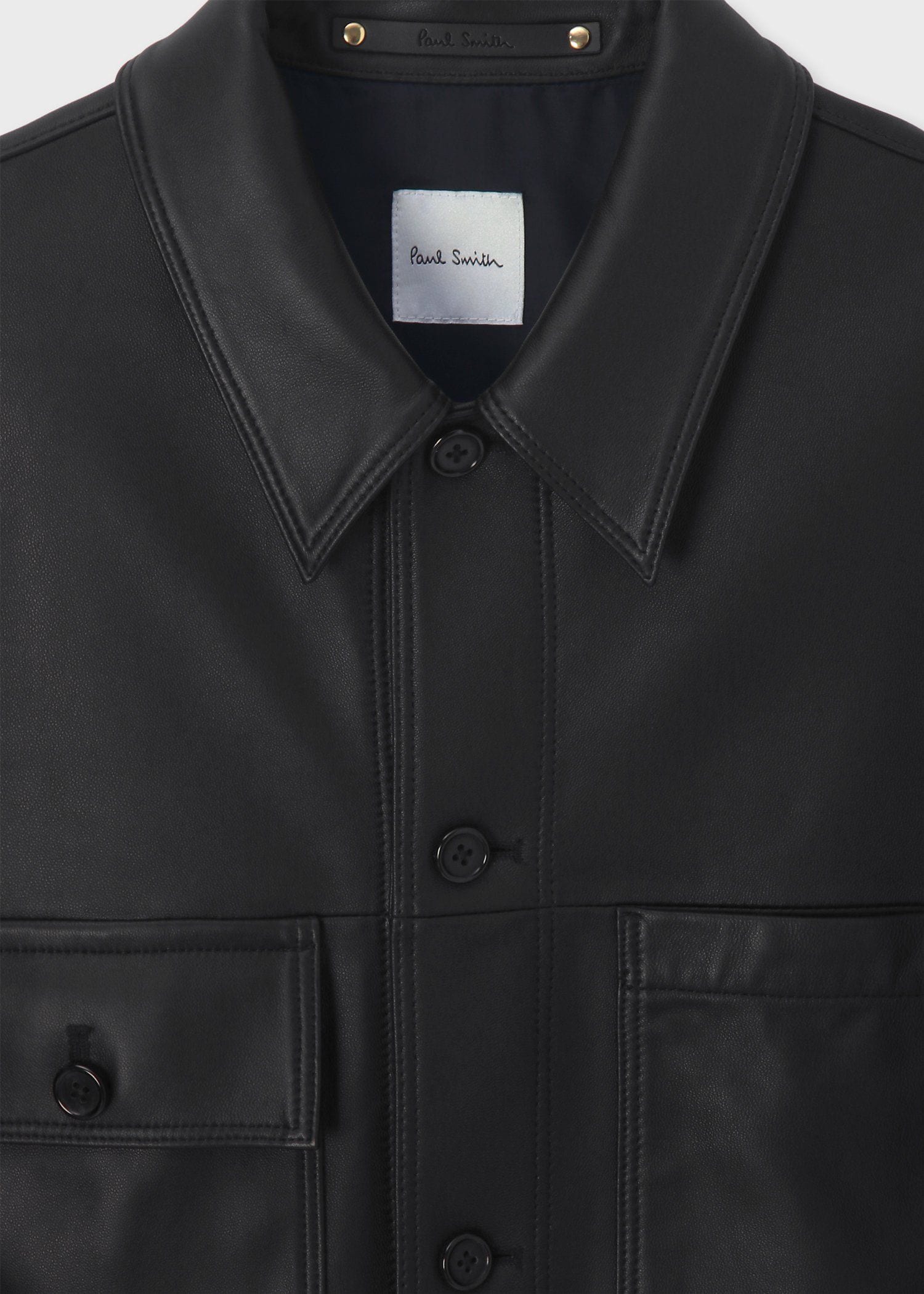 Paul Smith レザージャケット 黒 アシンメトリーポケット レザー ブルゾン |ポール・スミス