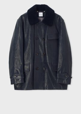 ダブルブレスト ゴートレザーブルゾン