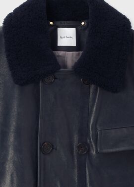 美品✨　ポールスミス　カシミヤ混　ダブルブレスト　ピーコート　ネイビー　Lサイズ ダブルブレスト ゴートレザーブルゾン（ネイビー） ｜ポール・スミス