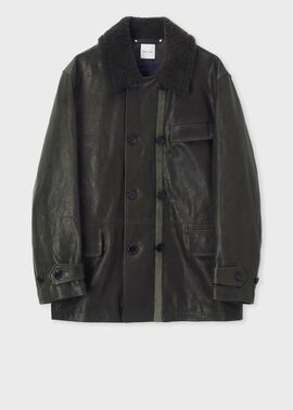 ダブルブレスト ゴートレザーブルゾン