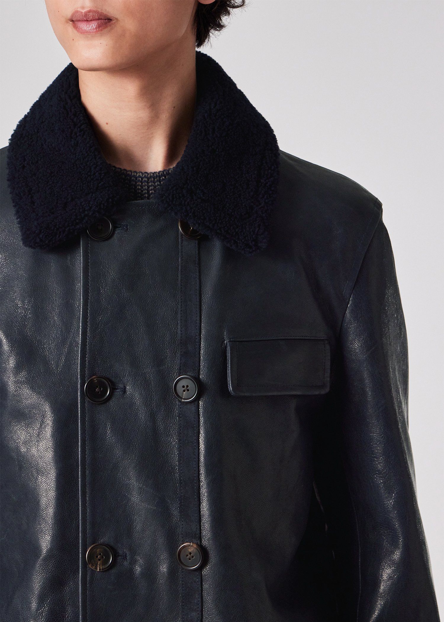 【超美品】Paul Smith ダブルブレストコート【黒】 美品 Paul Smith ダブルブレストチェスターコート ロングコート
