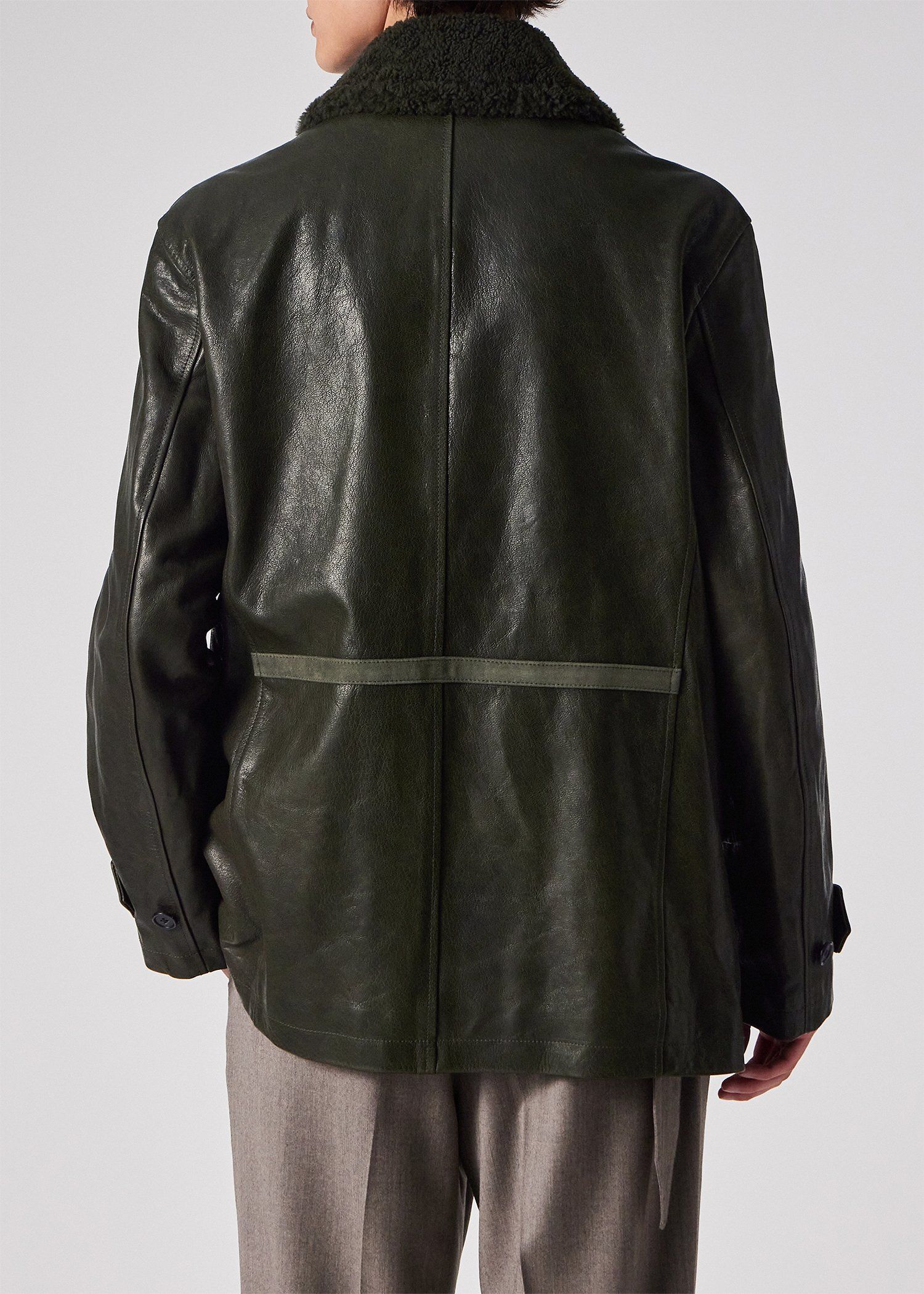 ダブルブレスト ゴートレザーブルゾン