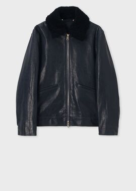 デタッチャブルボア ゴートレザーブルゾン