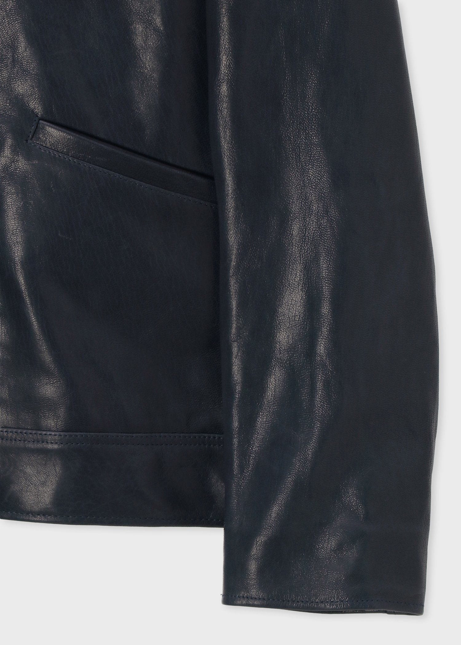 デタッチャブルボア ゴートレザーブルゾン（ネイビー） ｜ポール・スミス