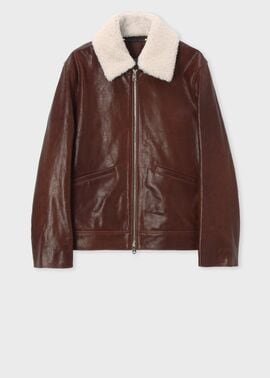 デタッチャブルボア ゴートレザーブルゾン