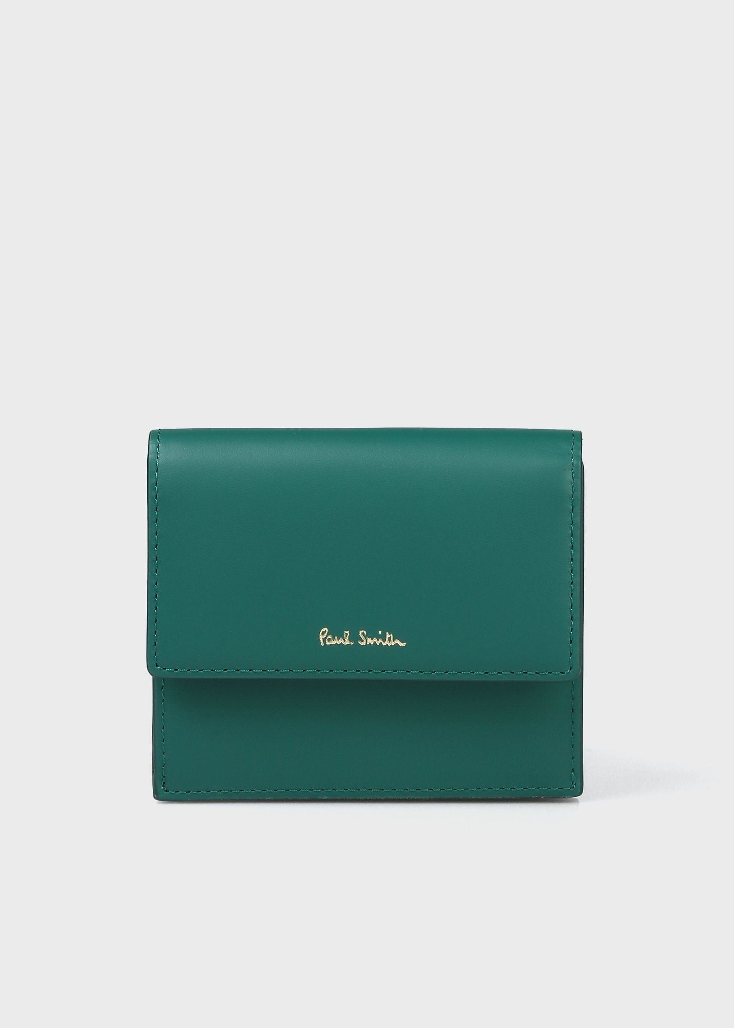 スワールカットカードレイヤー 2つ折り財布（ブルーグリーン