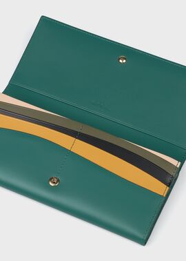 スワールカットカードレイヤー 長財布（ブルーグリーン） ｜ポール・スミス