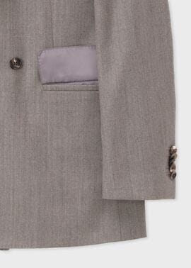 ウールカシミヤフランネル ダブルブレストジャケット（ブラウン