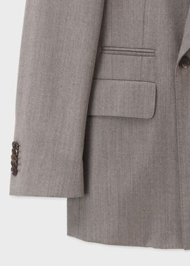 ウールカシミヤフランネル ダブルブレストジャケット（ブラウン