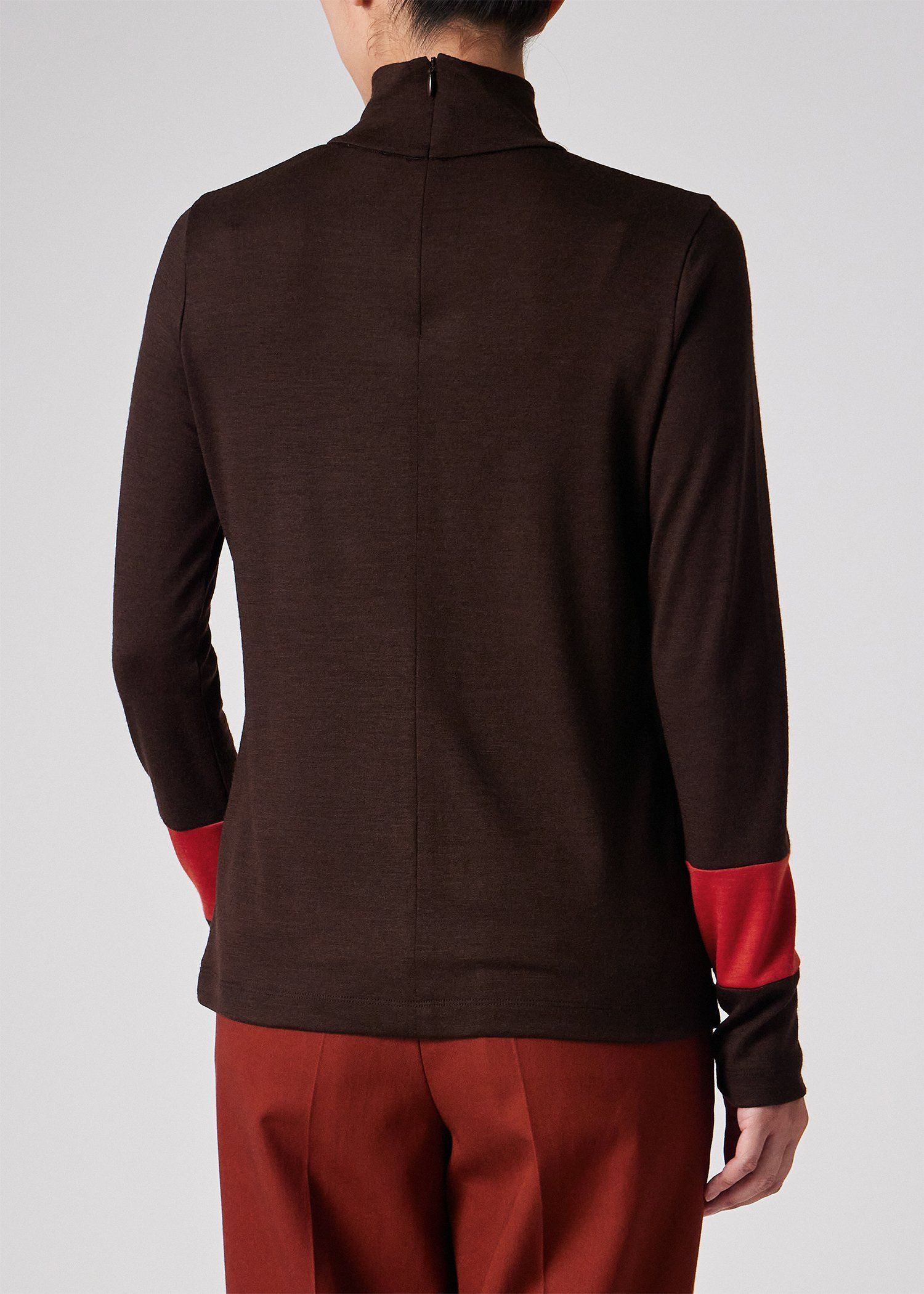 ウィメンズ コントラストカラー ハイネック カットソー