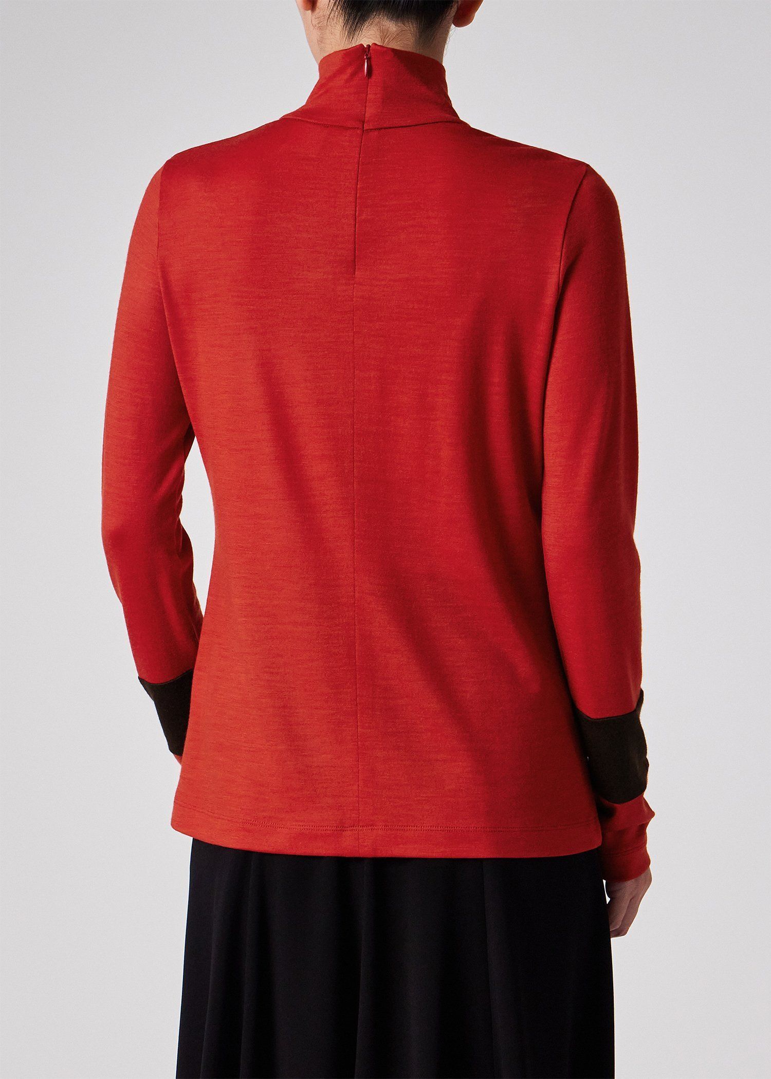 ウィメンズ コントラストカラー ハイネック カットソー