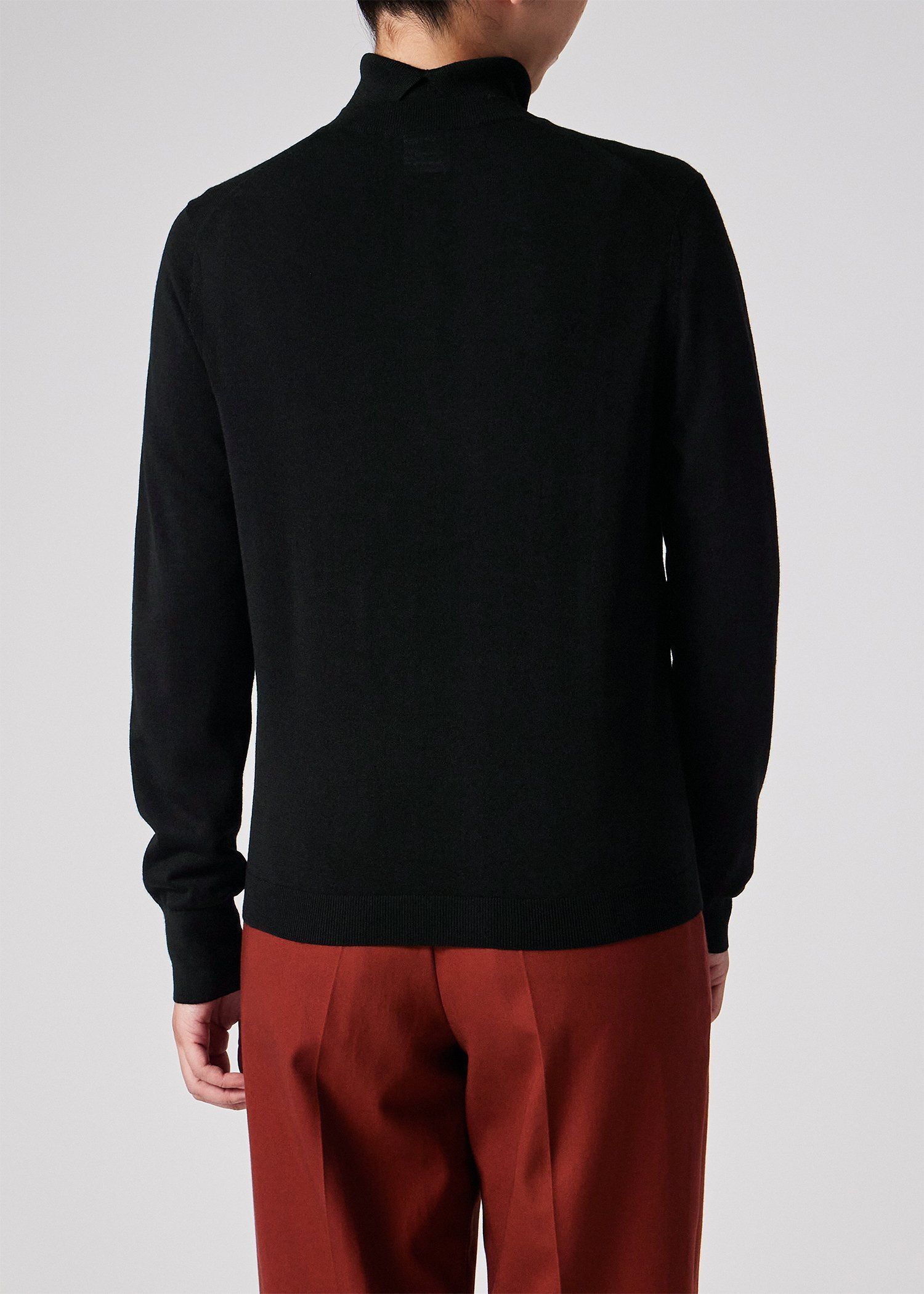 ウィメンズ ドレープウール ストライプ ヘンリーネック ニット