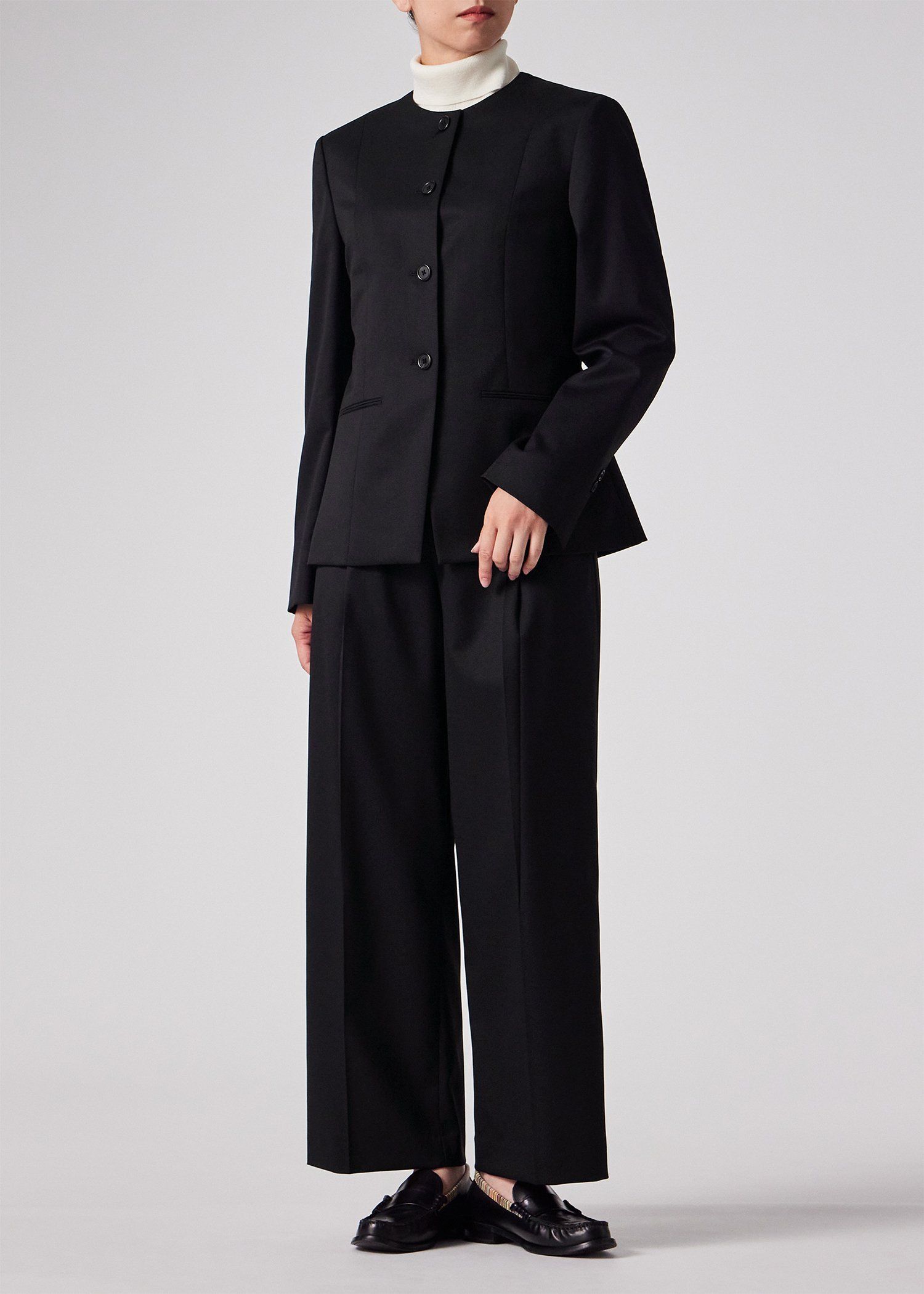 ウィメンズ トラベル ノーカラー ジャケット