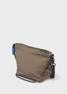 ポールスミス　ショルダーバッグ　グレーカラー シグネチャーストライププラー 2WAY ミニショルダーバッグ