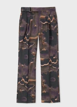 "Field Flowers" ベルトフロント ワイドトラウザーズ