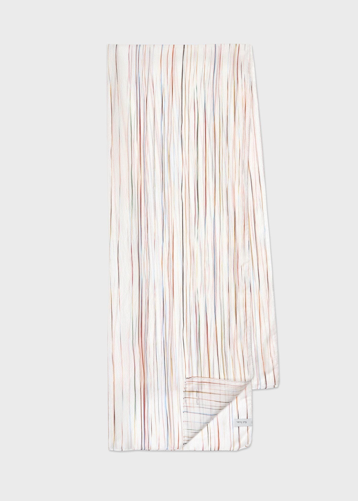 ウィンメンズ "Signature Pinstripe" シルク スカーフ