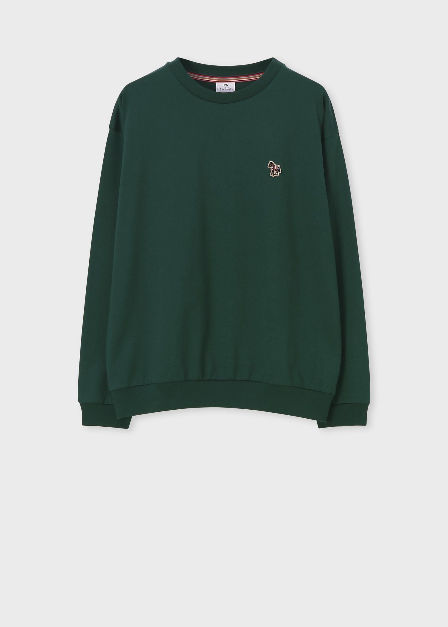 新品 ポールスミス セーター ニット トップス 長袖 L ゼブラ 刺繍 グリーン ウィメンズ ゼブラ ワンポイント 長袖Tシャツ（ネイビー） ｜ポール