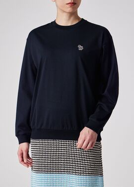 ウィメンズ ゼブラ ワンポイント 長袖Tシャツ（ネイビー