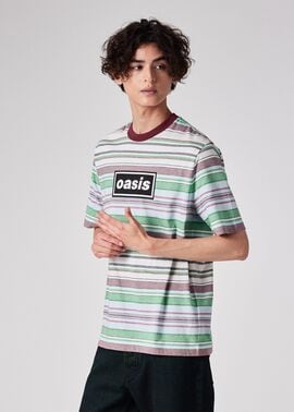 Paul Smith × Oasis ストライプ&ロゴ Tシャツ