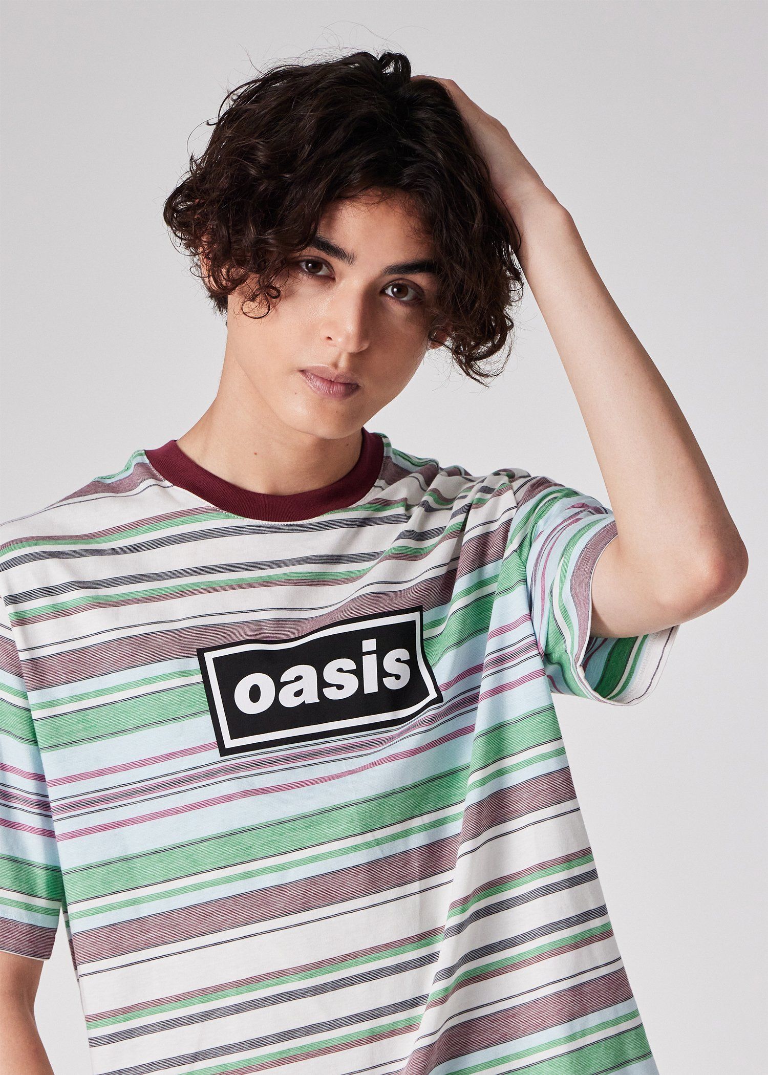 Paul Smith × Oasis ストライプ&ロゴ Tシャツ