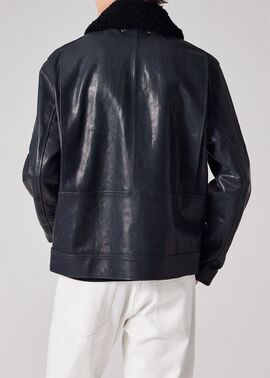 デタッチャブルボア ゴートレザーブルゾン（ネイビー） ｜ポール・スミス