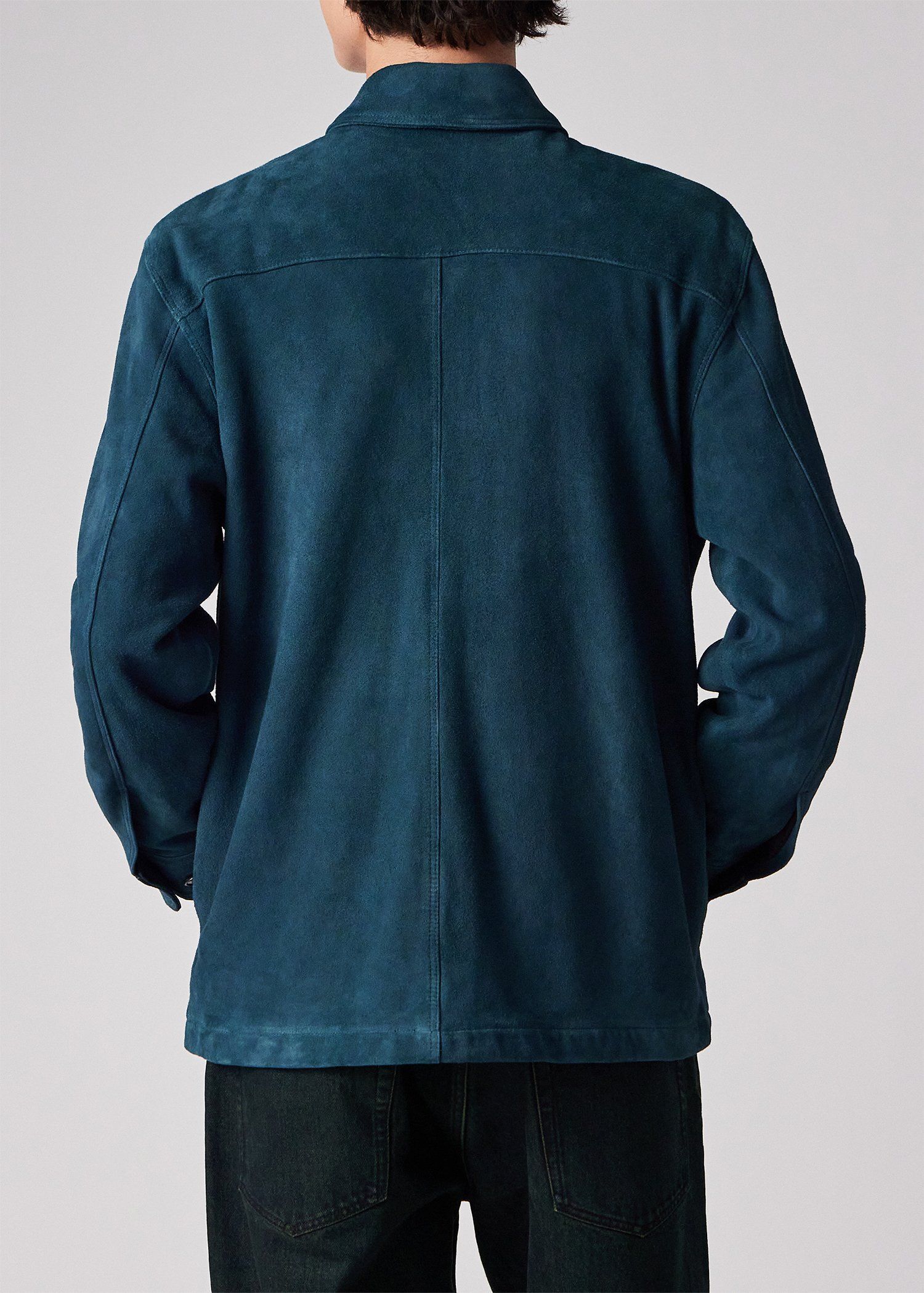 Paul Smith ゴートスエードブルゾン アシンメトリーポケット ゴートスエードブルゾン（ダークブルー