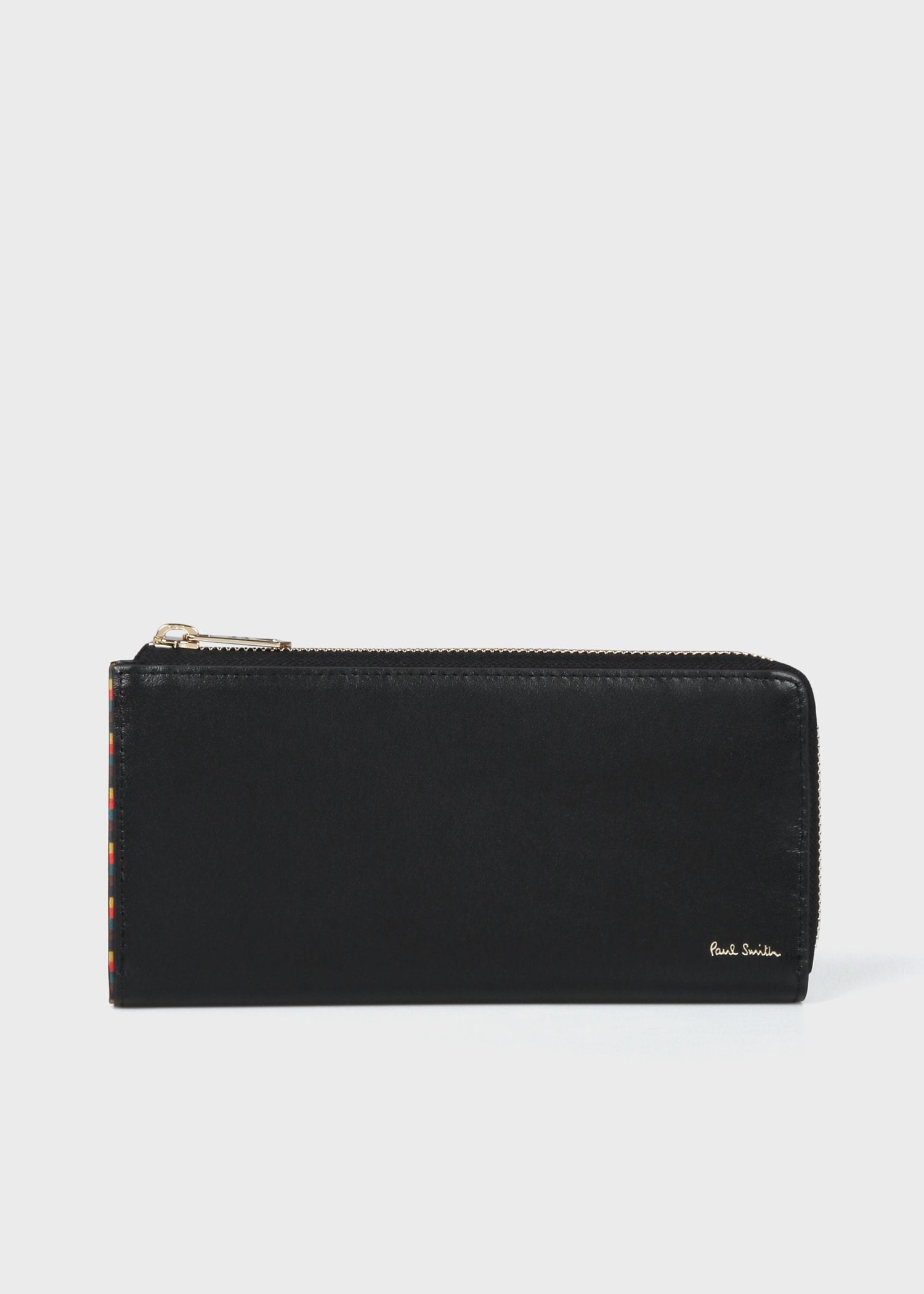 【新品未使用品】　  長財布　ロゴ　ストライプ ブライトストライププラー 長財布（ネイビー） ｜ポール・スミス