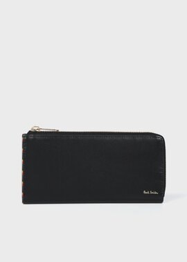 ポールスミス長財布 黒 ブラック花柄プリントアクセントヘイジートリム2シリーズ ポールスミス長財布 黒 ブラック花柄プリントアクセントヘイジー