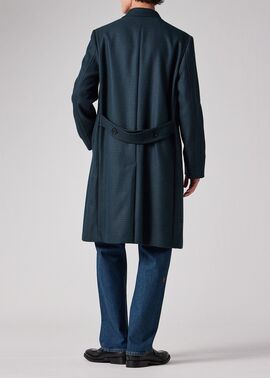 クラシックチェック バックベルト チェスターコート（ネイビー