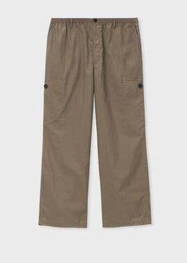 ワッシャーナイロン ワイドカーゴパンツ（サンドブラウン） ｜ポール