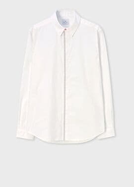 カラーストライプステッチ フライフロントシャツ